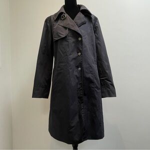 Deborah Cerr Italy Black Trench Coat Women’s 12